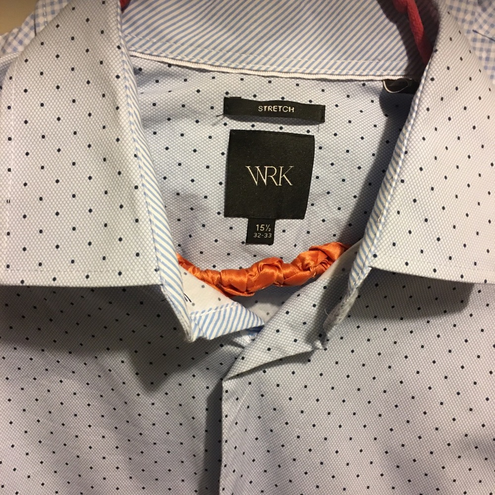 WRK Black and W Figured Slim Fit Men’s  Shirt